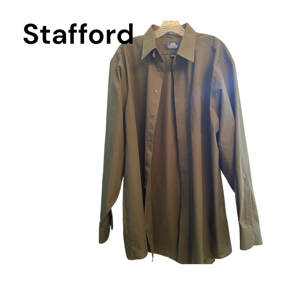 Stafford Dark Green Broadcloth Shirt